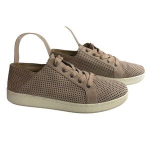 Eileen Fisher Xandy Sneakers Tan Perforated Lace Up Comfort Shoes 10